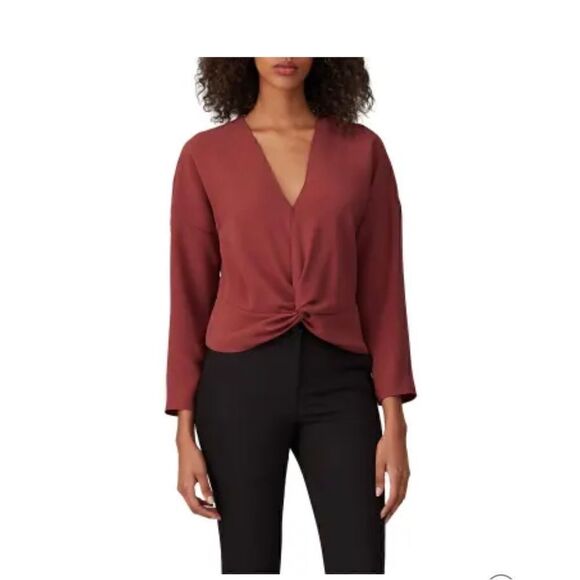 Amanda uprichard red/maroon long sleeve blouse large - Picture 4 of 6